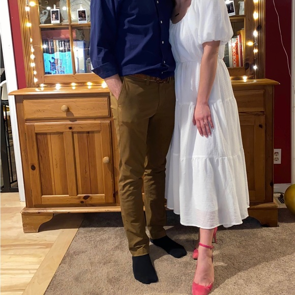 ASTR the Label Tiered Short Sleeve Dress White Size Medium - Picture 7 of 7